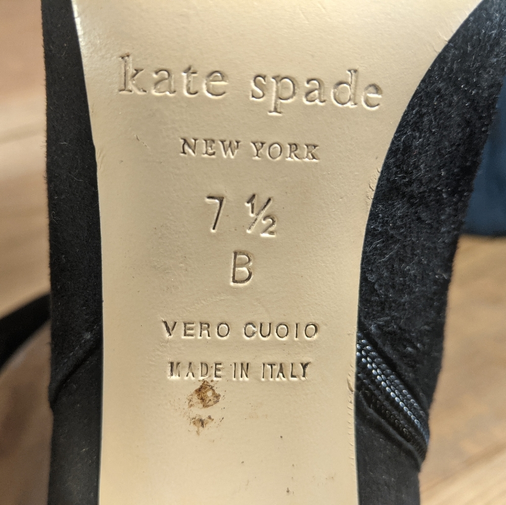Kate Spade Netta Black suede ankle boot size 7 1/2 - Picture 2 of 5